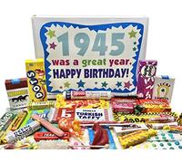 RETRO CANDY YUM 1945~79th Birthday Gift Box of Nostalgic Candy from Childhood for 79 Year Old Woman or Man Born 1945