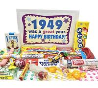 RETRO CANDY YUM ~ 1949 76th Birthday Gift Box of Nostalgic Candy Assortment from Childhood for 76 Year Old Men and Women Born 1949 Jr