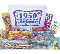 RETRO CANDY YUM ~ 1950 75th Birthday Gift Box Nostalgic Retro Candy Assortment from Childhood for 75 Year Old Man or Woman Born 1950 Jr