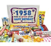 RETRO CANDY YUM ~ 1958 66th Birthday Gift Box Nostalgic Candy Mix from Childhood for 66 Year Old Man or Woman Born 1958 Jr