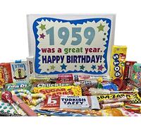 RETRO CANDY YUM ~ 1959 65th Birthday Gift Ideas Candy Assortment from Childhood - 65 Years Old Birthday Gifts for Men and Women Born 1959