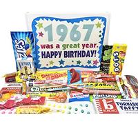 RETRO CANDY YUM ~ 1967 57th Birthday Gift Box Assortment of Nostalgic Candy from Childhood for 57 Year Old Man or Woman Born 1967