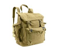 Retro Canvas Webbing Backpack Satchel (Mustard)