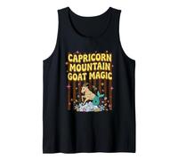 Retro Capricorn Mountain Goat Magic Zodiac Astrology Graphic Tank Top