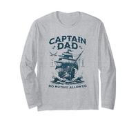 Retro Captain Dad Old Ship, No Mutiny Allowed Humor Vibe Long Sleeve T-Shirt