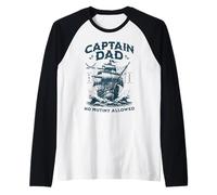 Retro Captain Dad Old Ship, No Mutiny Allowed Humor Vibe Raglan Baseball Tee
