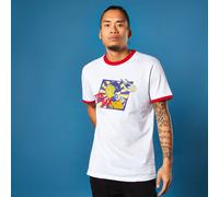 Retro Captain Kirk Star Trek T-shirt - White/ Red Ringer - M