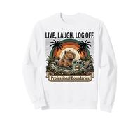 Retro Capybara Hot Spring Relaxation Digital Detox Sweatshirt