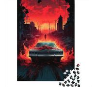Retro Car Jigsaw Puzzle 1000 Piece Jigsaw Puzzle Paper for Adults Twilight Street Puzzle Game for Family Relaxing Gift 52x38cm/1000pcs