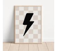 Retro Car Lightning Boys Rule Gallery Wall Prints Quote Play Poster Wall Art Canvas Painting Kids Room Home Decor 60x80cm frame