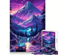 Retro Car Mountain Road Trip Hard Jigsaw Puzzle for Adults 1000 Pieces Reason Skill Toy Family Time Tight Cut Art Collectible (50x75cm)