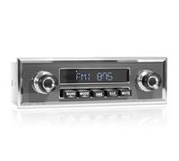 Retro Car Radio Receiver with Bluetooth: Single DIN Vintage Stereo for Classic Vehicles - AM FM USB AUX Preset EQ Subwoofer Output