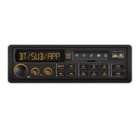 Retro Car Stereo Bluetooth Receiver, European Single Din Classic Look, 80s Car Radio, AM FM Pre-Amplifier, 2 Subwoofer Outputs, USB, SD, AUX, Type C, PD3.0, Fast Charging, EQ