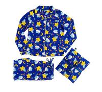 Retro Care Bears Shirt and Trouser Pyjama Set in Bag Blue