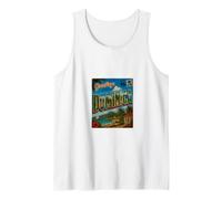 Retro Caribbean Island Paradise,Dominica Vintage Travel Post Tank Top