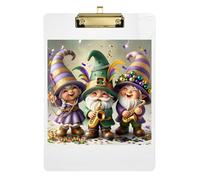 Retro Carnival Gnomes Clipboard Portable Clipboards Wordpad Clipboards Standard Size with Low Profile Metal Clip for Teacher Student Lawyer Nurse 12.5 x 9 Inches
