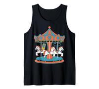 Retro Carousel Horses Design - Vintage Carnival Art Tank Top