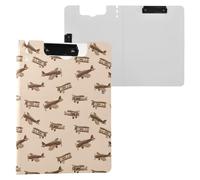 Retro Cartoon Airplane Clipboard Folder, A4 Size Folder Clipboard with Pen Slot for Office School