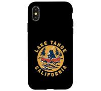 Retro Cartoon Canoe Bear With Paddle Lake Tahoe Vacation Case for iPhone X/XS