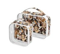 Retro Cartoon Pirates Dog Hanging Toiletry Travel TSA Approved Multifunctional Makeup Bag Travel Shaving Essentials