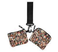 Retro Cartoon Pirates Women's Coin Purses Card Cases Small Portable Coin Purse Change Holder with Keychain for Lady 2 Pcs