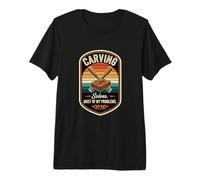 Retro Carving Solves Most of My Problems Funny Wood Carver Premium T-Shirt