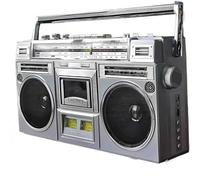 Retro Cassette Boombox with AM/FM Radio & Tape Player, Bluetooth, USB/SD Input, Converts Cassettes to USB/SD, Vintage Design