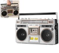 Retro Cassette Boombox with CD Tape Player, FM and Dab+ Radio - Classic 80s Style for Families, Schools, and Vintage Restaurants