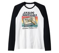 Retro Cassette Case 70s Vintage Music Analog Nostalgia Raglan Baseball Tee