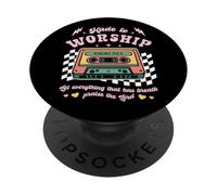 Retro Cassette Made to Worship Christian Music Bible Faith PopSockets Adhesive PopGrip