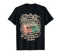 Retro Cassette Made to Worship Psalms 150:6 Christian Music T-Shirt