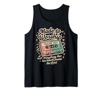 Retro Cassette Made to Worship Psalms 150:6 Christian Music Tank Top