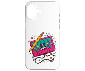 Retro Cassette Tape 80s Vintage Music Aesthetic Graphic Case for iPhone 16 Plus