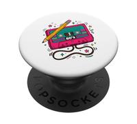 Retro Cassette Tape 80s Vintage Music Aesthetic Graphic PopSockets Adhesive PopGrip