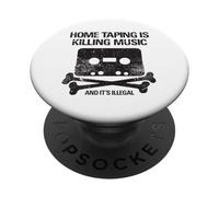 Retro Cassette Tape Home Taping Is Killing Music Distressed PopSockets Adhesive PopGrip