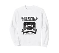 Retro Cassette Tape Home Taping Is Killing Music Distressed Sweatshirt