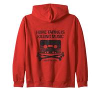 Retro Cassette Tape Home Taping Is Killing Music Distressed Zip Hoodie
