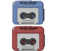 Retro Cassette Tape Player Keychain, Retro Recorder Charm with Mini Working Microphone, Personalised Voice Message Gift to Record Love, Music & Sounds Couples (Mix-2pcs)