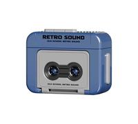 Retro Cassette Tape Player Keychain, Retro Recorder Charm with Mini Working Microphone, Record Love, Music & Sounds, Portable Cassette Player Walkman for Lovers, Dear friends, Family (Blue)