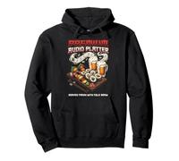 Retro Cassette Tape Vinyl Record Audio Sushi Platter Graphic Pullover Hoodie