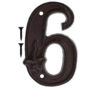 Retro Cast Iron House Number 6 for Apartment Door Use