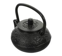 Retro Cast Iron Teapot Miniature Decorative Tea Pot for Tabletop Display | Traditional Black Finish, Vintage Teaware Ornament, Portable Desktop Accent for Tea Enthusiasts, Collectors and Shelf Styling