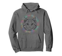 Retro Cat 60s Heart Hearts Women Child Girls 80s Pullover Hoodie