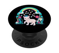 Retro Cat 60s Vintage 80s Girl Child PopSockets Adhesive PopGrip