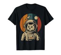 Retro Cat Astronaut Galaxy Astronomy Vintage Space Art Cats T-Shirt