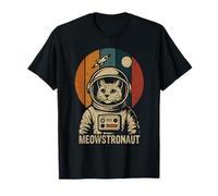 Retro Cat Astronaut Galaxy Astronomy Vintage Space Cat T-Shirt