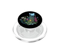 Retro Cat Boho Plant Wildflower Kitten Lover Cat Mom Nature PopSockets PopGrip for MagSafe