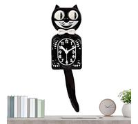 Retro Cat Clock With Moving Eyes And Tail, 39.4×11.2cm Classic Black, 2D Silent Space Saving Decoration, Novelty Wall Clock, For Family Friends Women Home Bedroom Offices Indoor Living Room Classroom