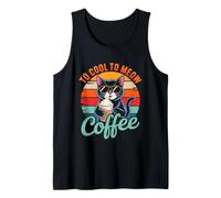 Retro Cat Coffee Lover Design for Cat Moms and Pet Owners Tank Top