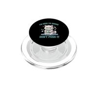 Retro Cat Coffee Mood Grumpy Morning Quote PopSockets PopGrip for MagSafe